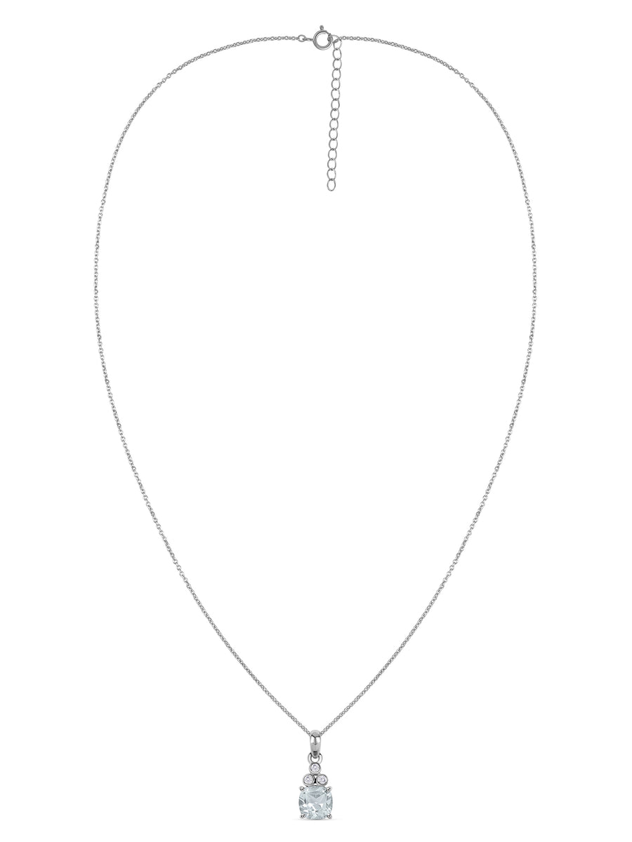 Natural Aquamarine Classic Gold Pendant Necklace