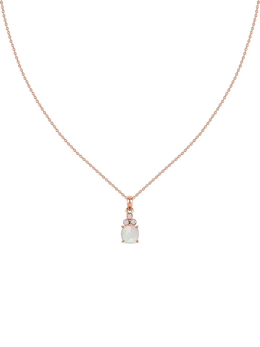 Natural Ethiopian Opal Classic Gold Pendant Necklace