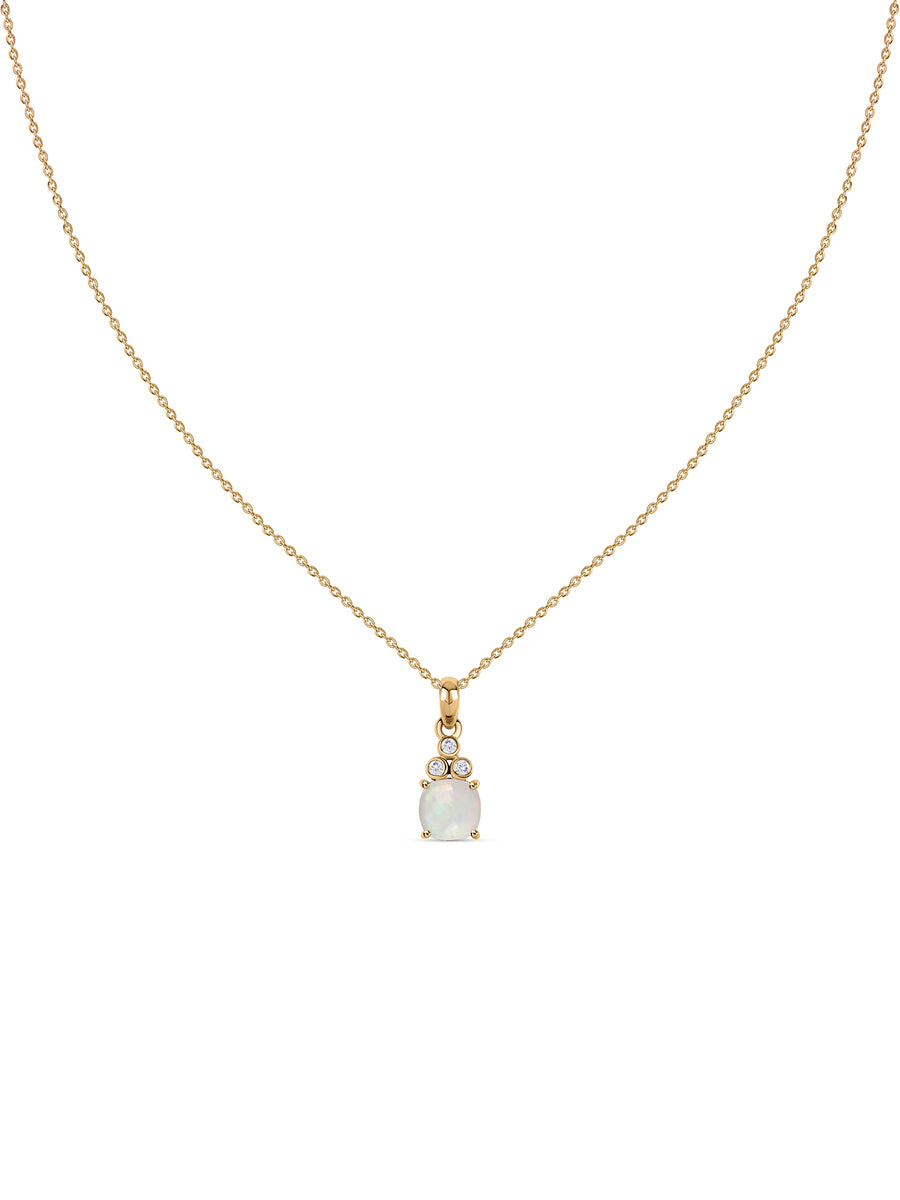 Natural Ethiopian Opal Classic Gold Pendant Necklace