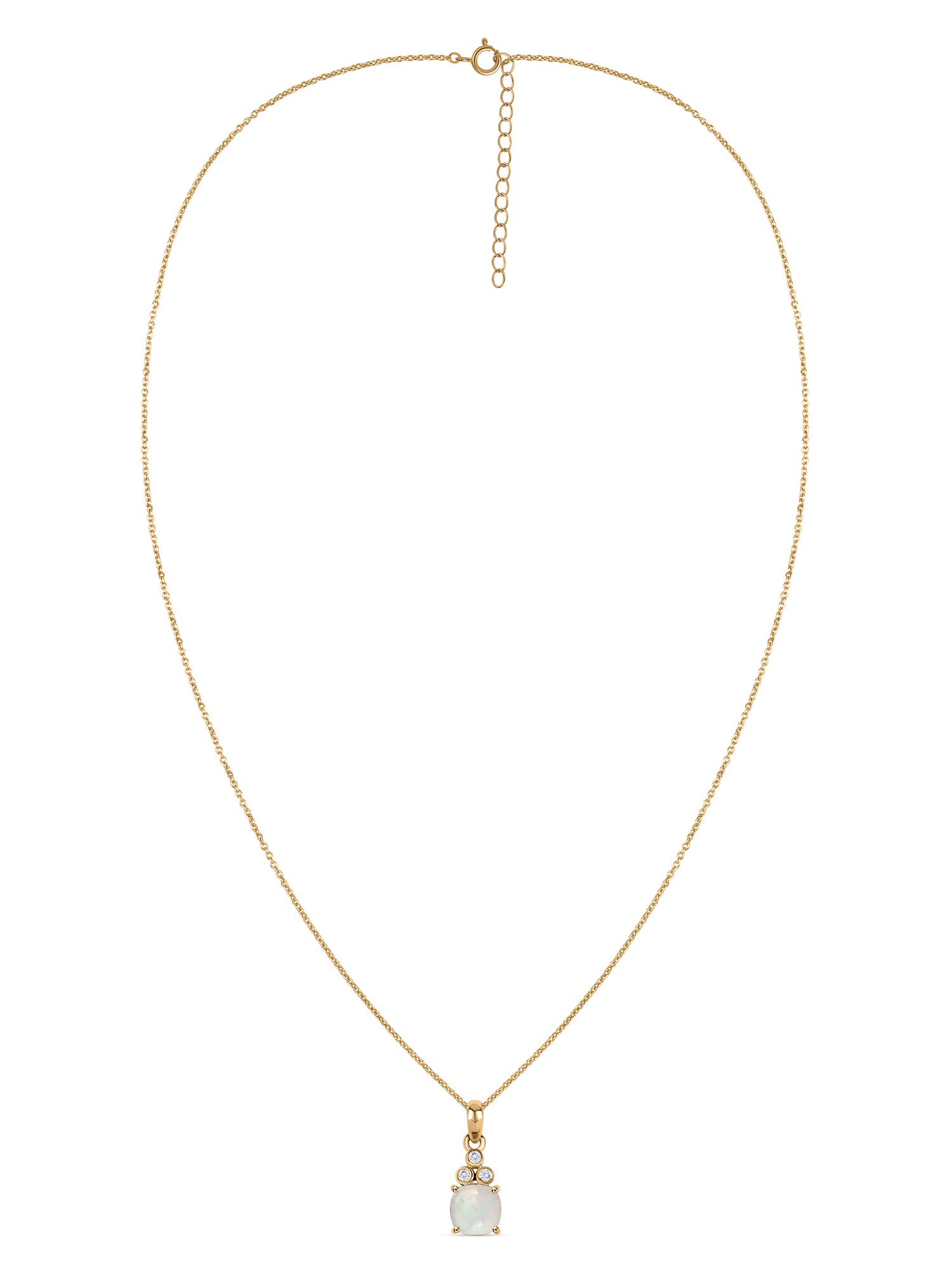 Natural Ethiopian Opal Classic Gold Pendant Necklace