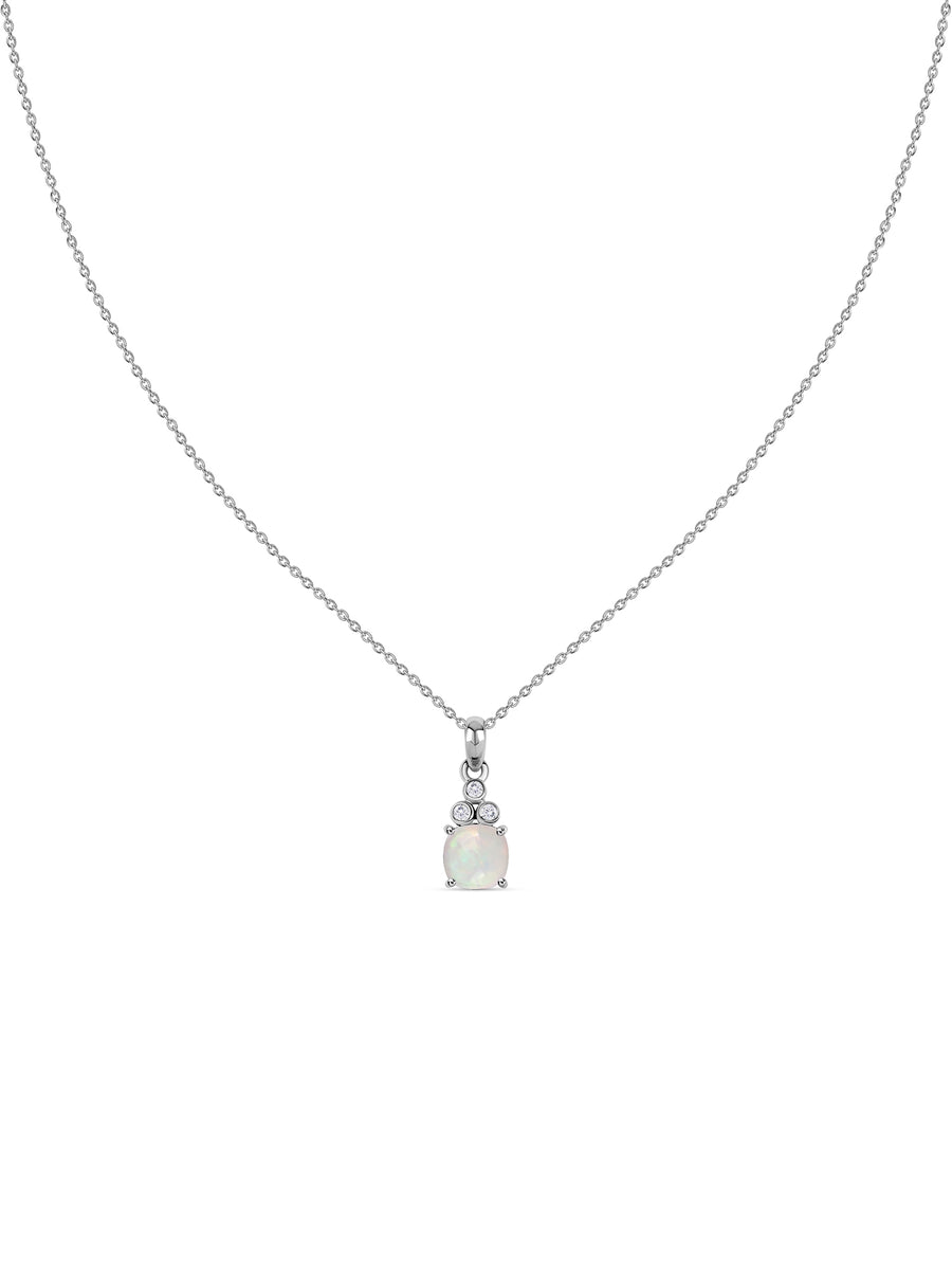 Natural Ethiopian Opal Classic Gold Pendant Necklace