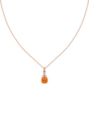 Natural Fire Opal Classic Gold Pendant Necklace