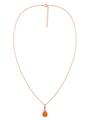 Natural Fire Opal Classic Gold Pendant Necklace