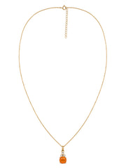 Natural Fire Opal Classic Gold Pendant Necklace