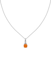 Natural Fire Opal Classic Gold Pendant Necklace
