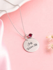 July Water Lily Birth Flower Necklace