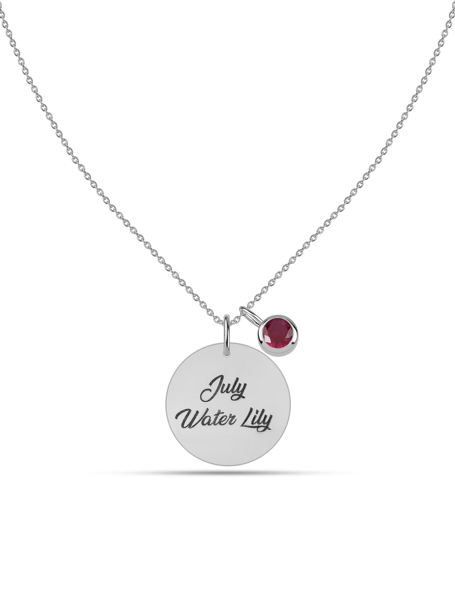 July Water Lily Birth Flower Necklace