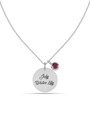 July Water Lily Birth Flower Necklace