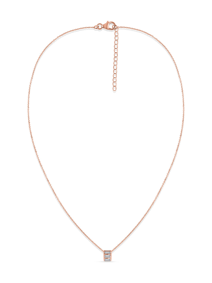 Baguette Lab Grown Diamond Barrel Necklace