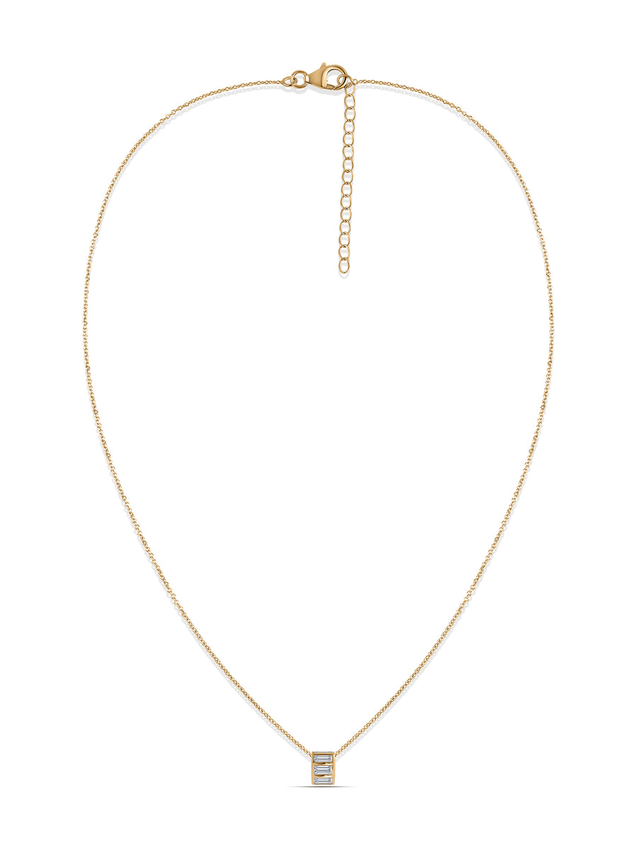 Baguette Lab Grown Diamond Barrel Necklace