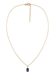 Natural Blue Sapphire Gold Pendant with Chain
