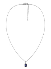Natural Blue Sapphire Gold Pendant with Chain