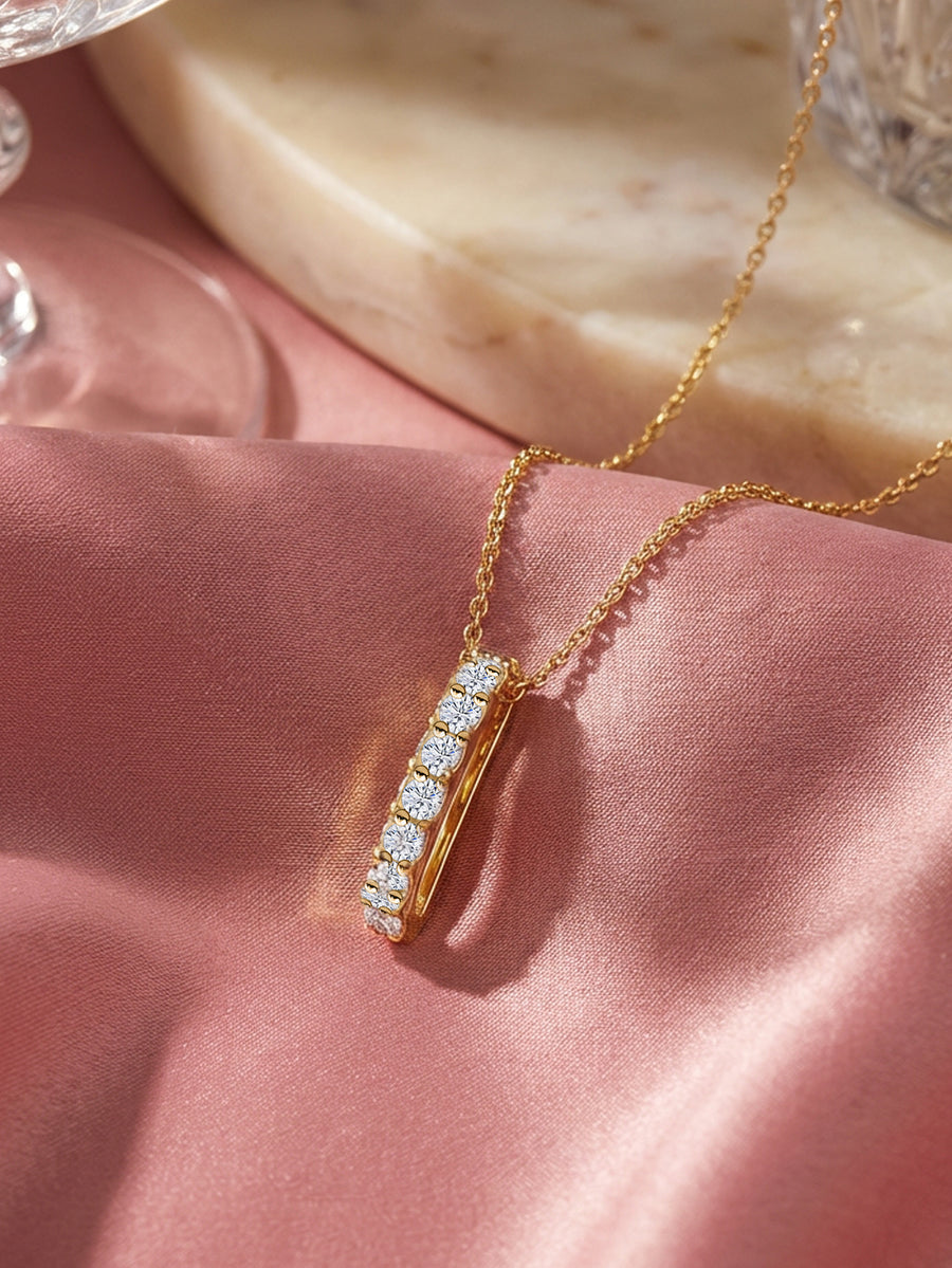 Lab Diamonds Gold Pendant With Chain