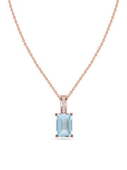 Aquamarine Majesty Pendant with Chain