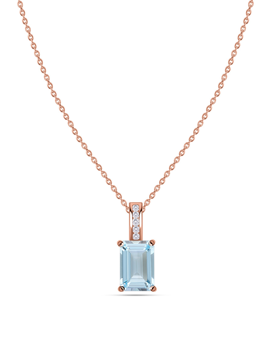 Aquamarine Majesty Pendant with Chain