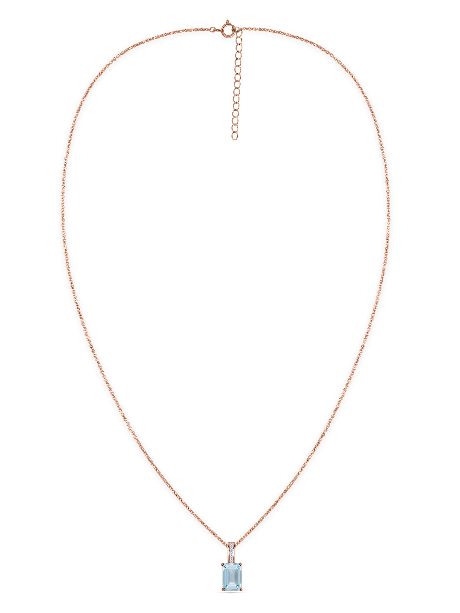 Aquamarine Majesty Pendant with Chain