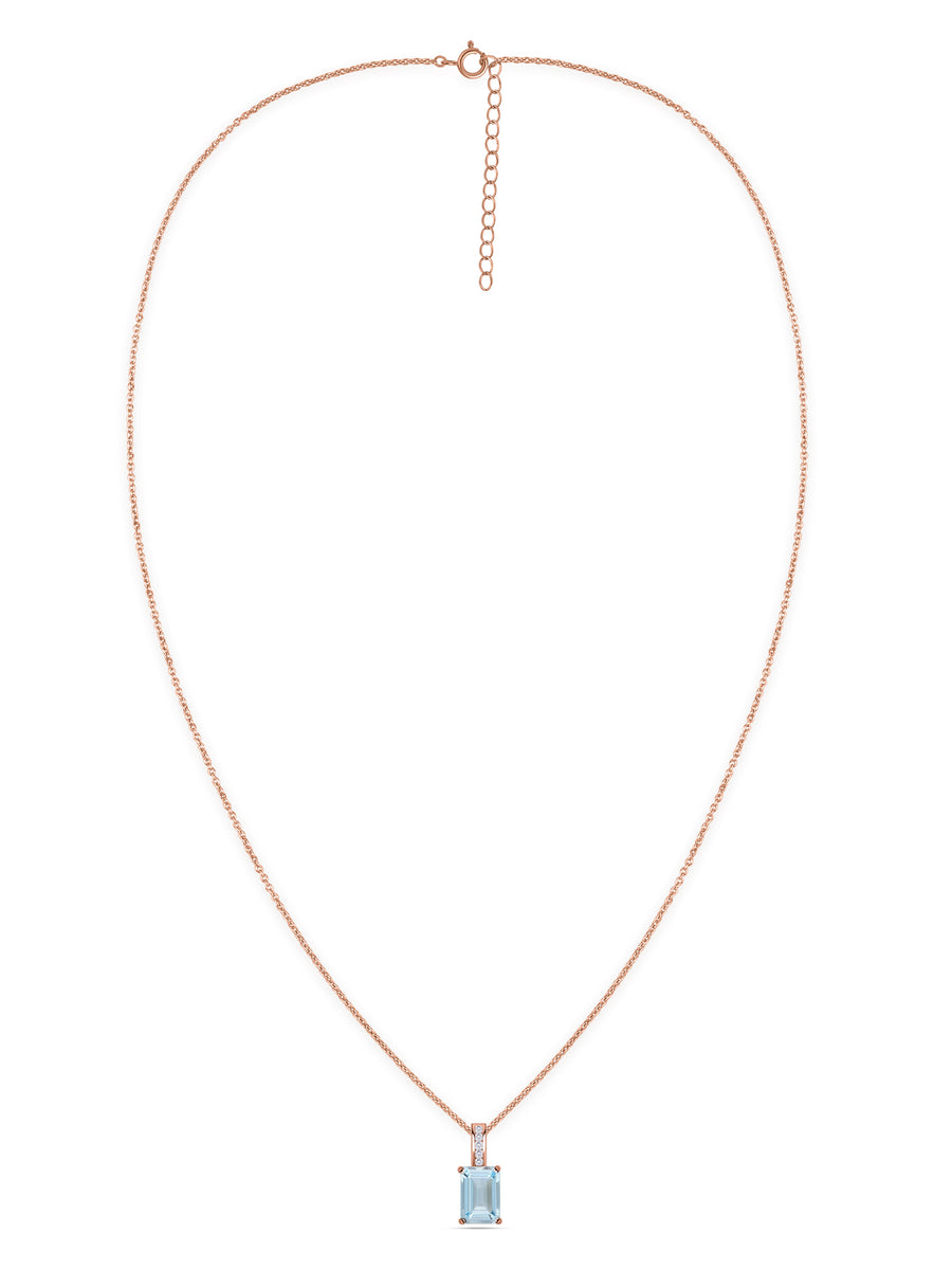 Aquamarine Majesty Pendant with Chain