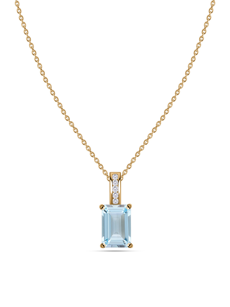 Aquamarine Majesty Pendant with Chain