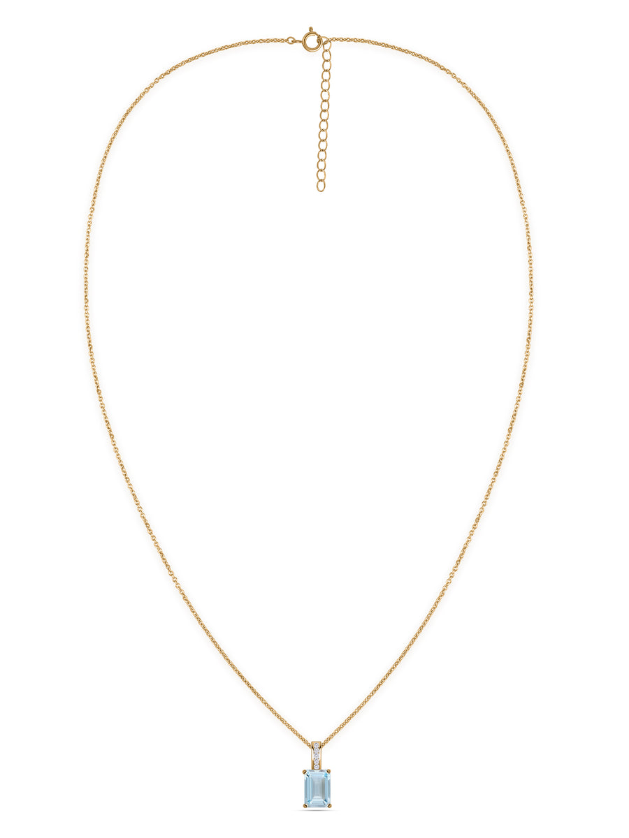 Aquamarine Majesty Pendant with Chain