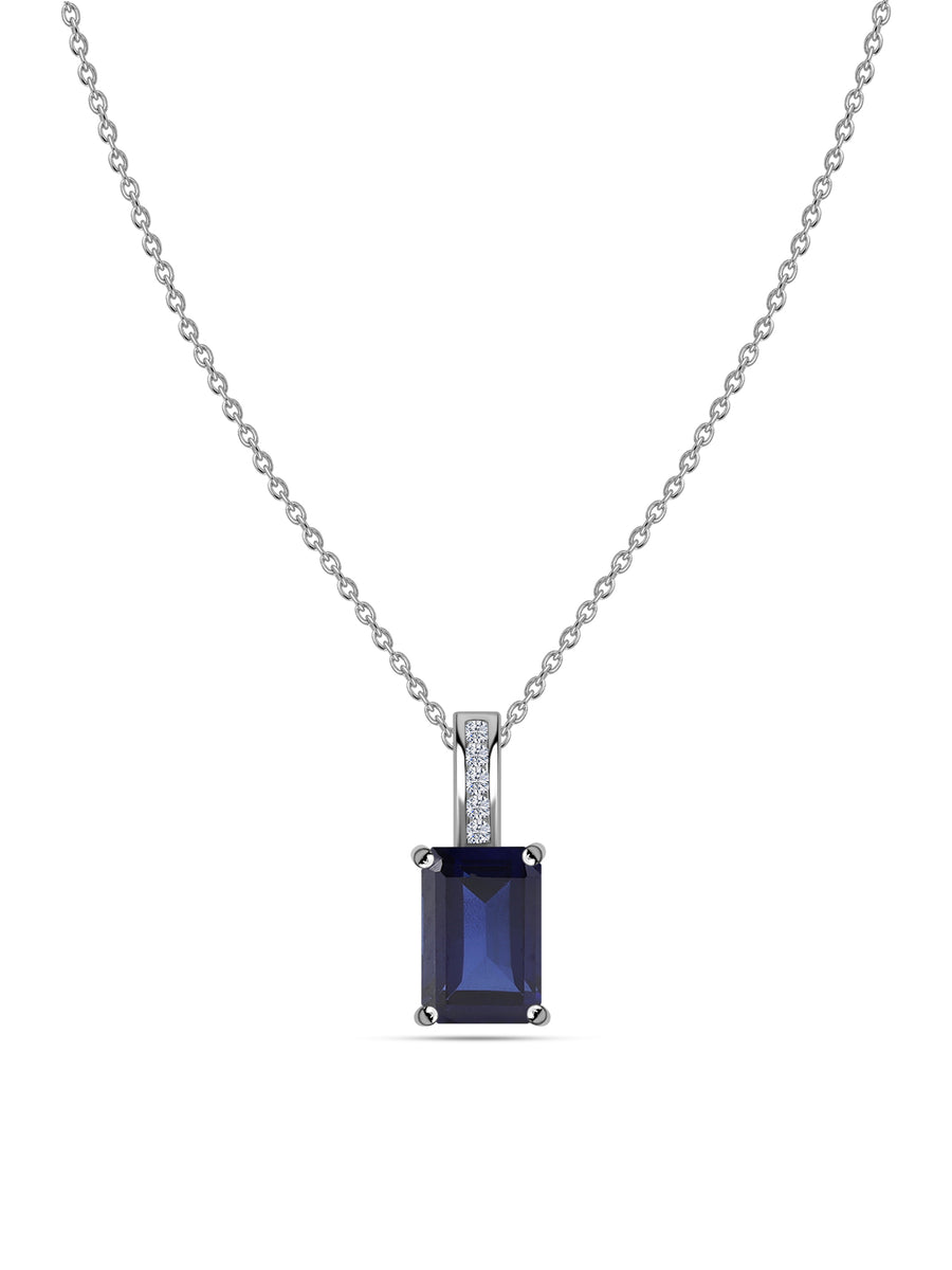 Natural Blue Sapphire Majesty Pendant with Chain