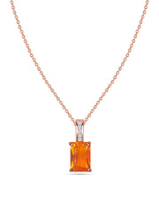 Fire Opal Majesty Gold Pendant with Chain