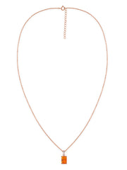 Fire Opal Majesty Gold Pendant with Chain