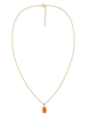 Fire Opal Majesty Gold Pendant with Chain