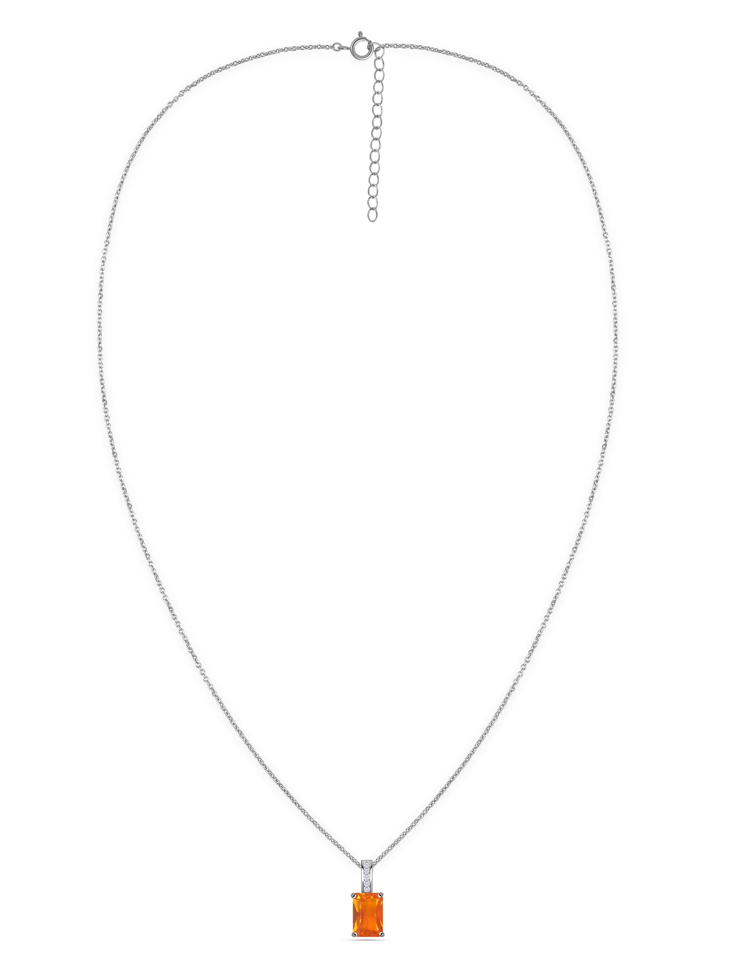 Fire Opal Majesty Gold Pendant with Chain