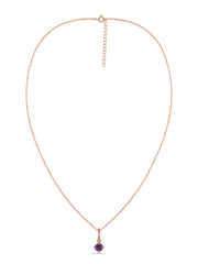 Natural Amethyst Gold Pendant With Chain