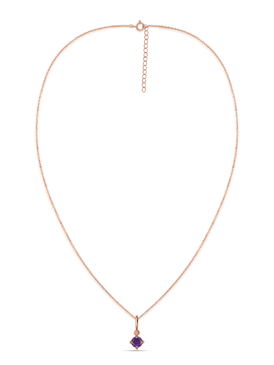 Natural Amethyst Gold Pendant With Chain