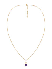 Natural Amethyst Gold Pendant With Chain