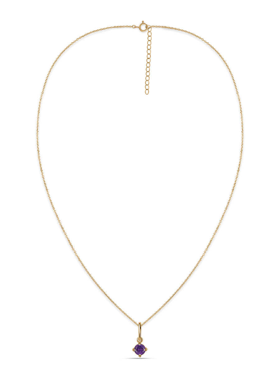 Natural Amethyst Gold Pendant With Chain