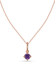 Natural Amethyst Gold Pendant With Chain