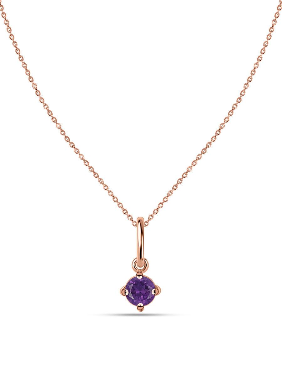 Natural Amethyst Gold Pendant With Chain