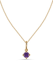 Natural Amethyst Gold Pendant With Chain