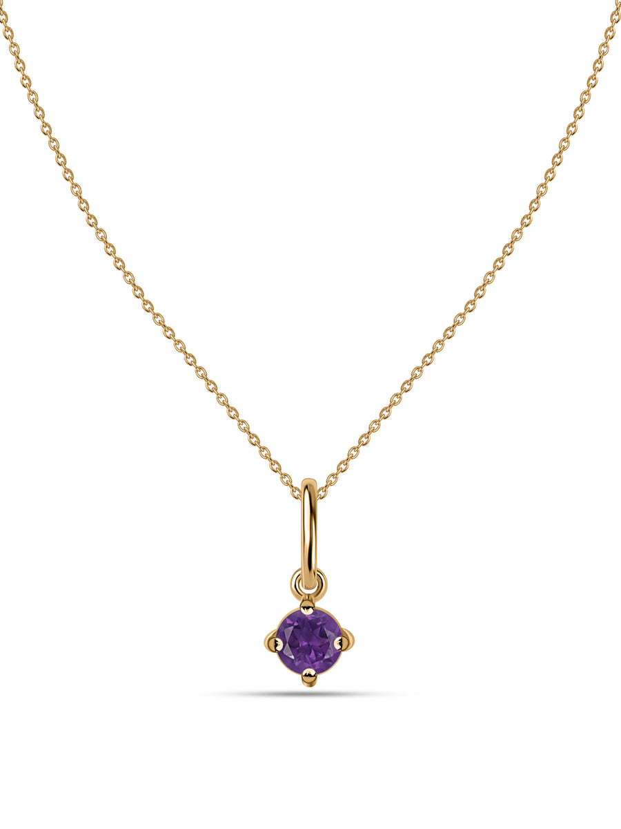 Natural Amethyst Gold Pendant With Chain