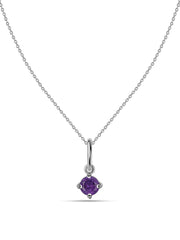 Natural Amethyst Gold Pendant With Chain