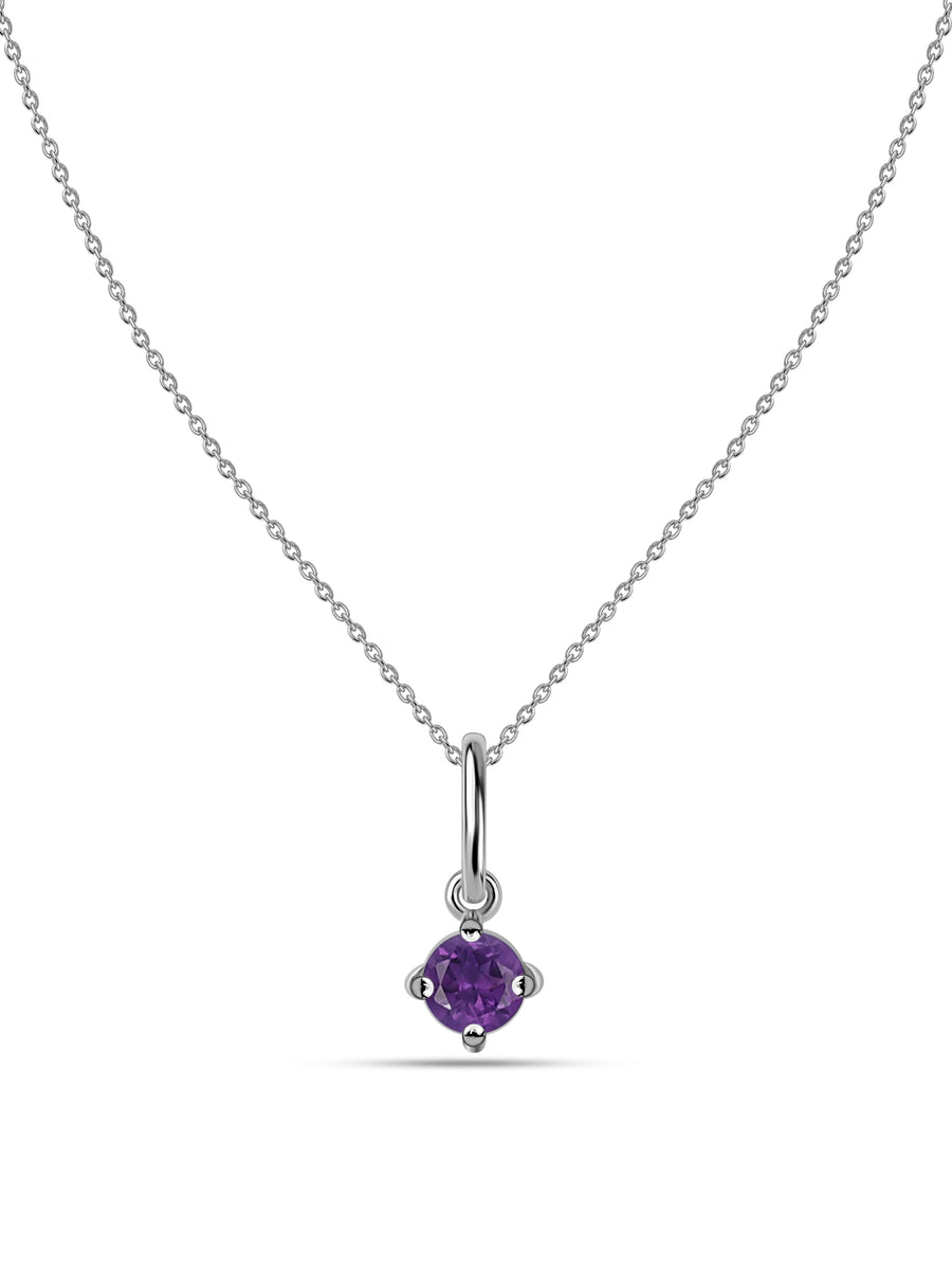 Natural Amethyst Gold Pendant With Chain