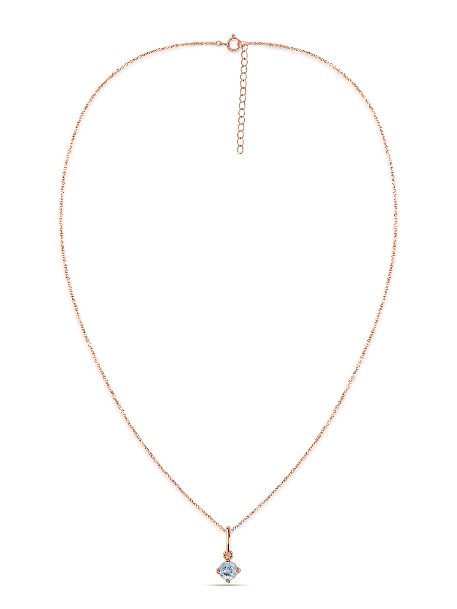 Natural Aquamarine Gold Pendant With Chain