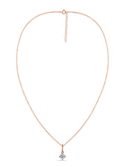 Natural Aquamarine Gold Pendant With Chain