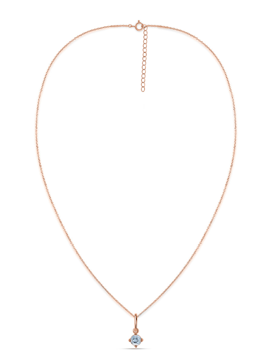 Natural Aquamarine Gold Pendant With Chain