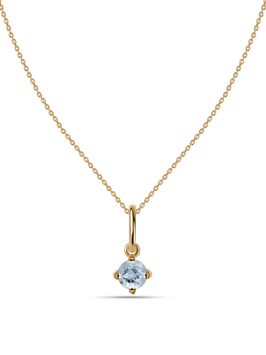 Natural Aquamarine Gold Pendant With Chain