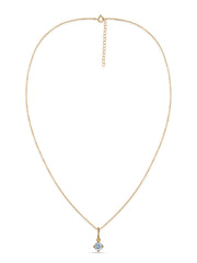 Natural Aquamarine Gold Pendant With Chain