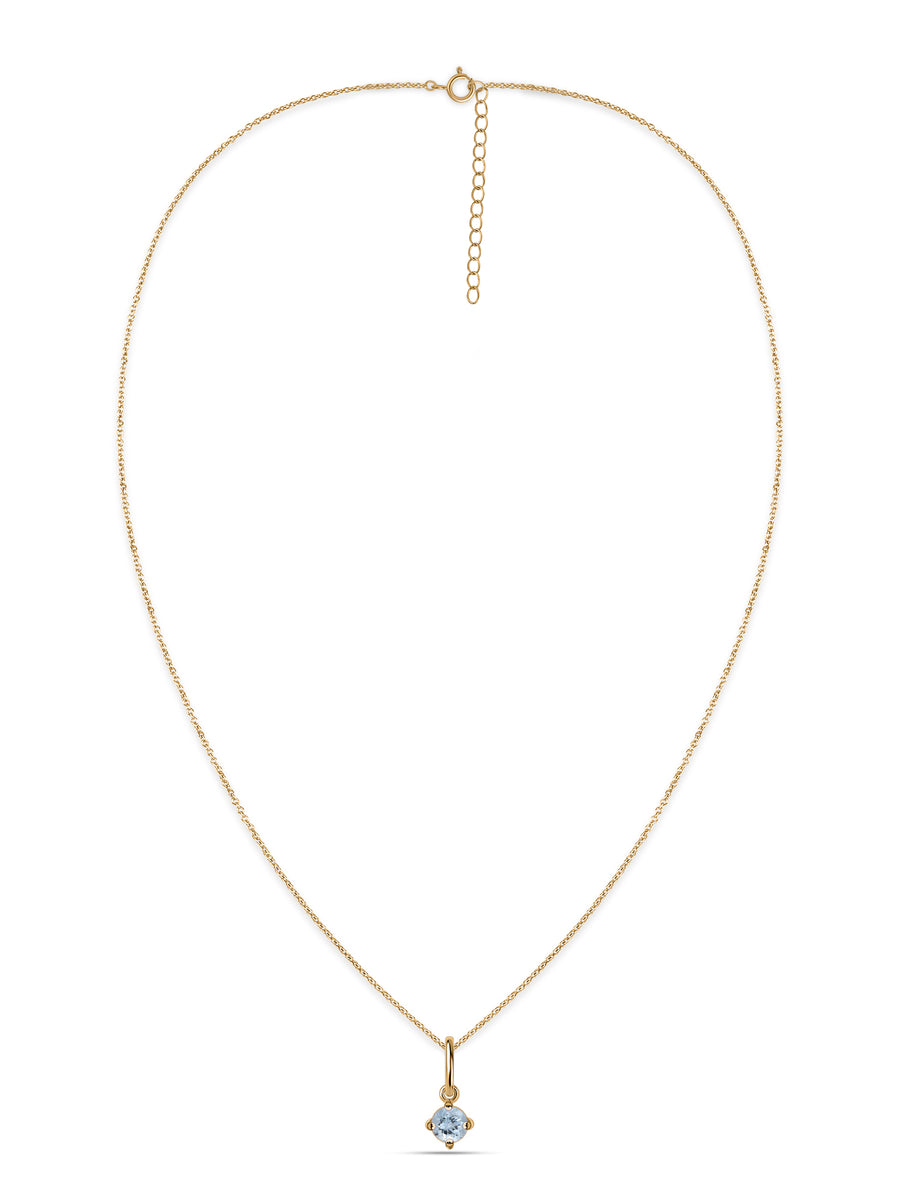 Natural Aquamarine Gold Pendant With Chain