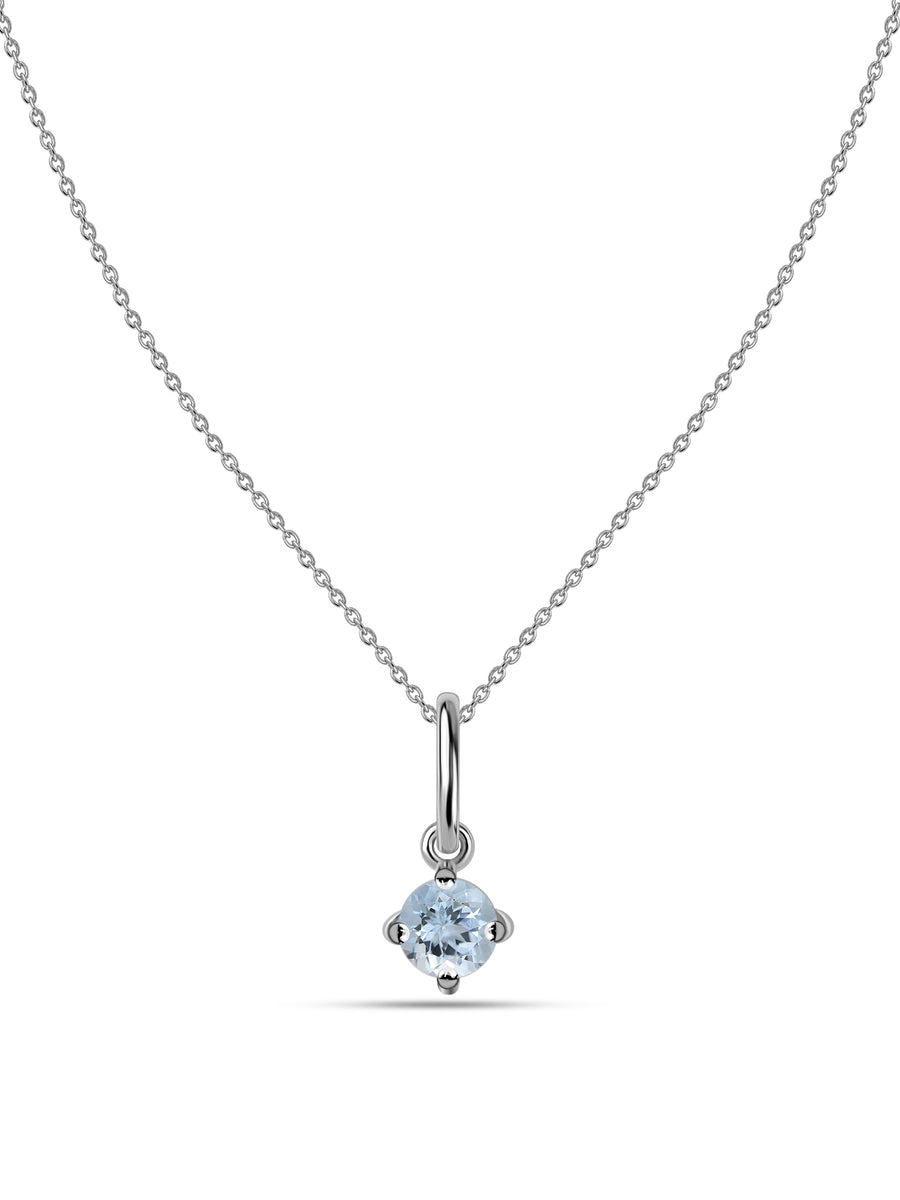 Natural Aquamarine Gold Pendant With Chain