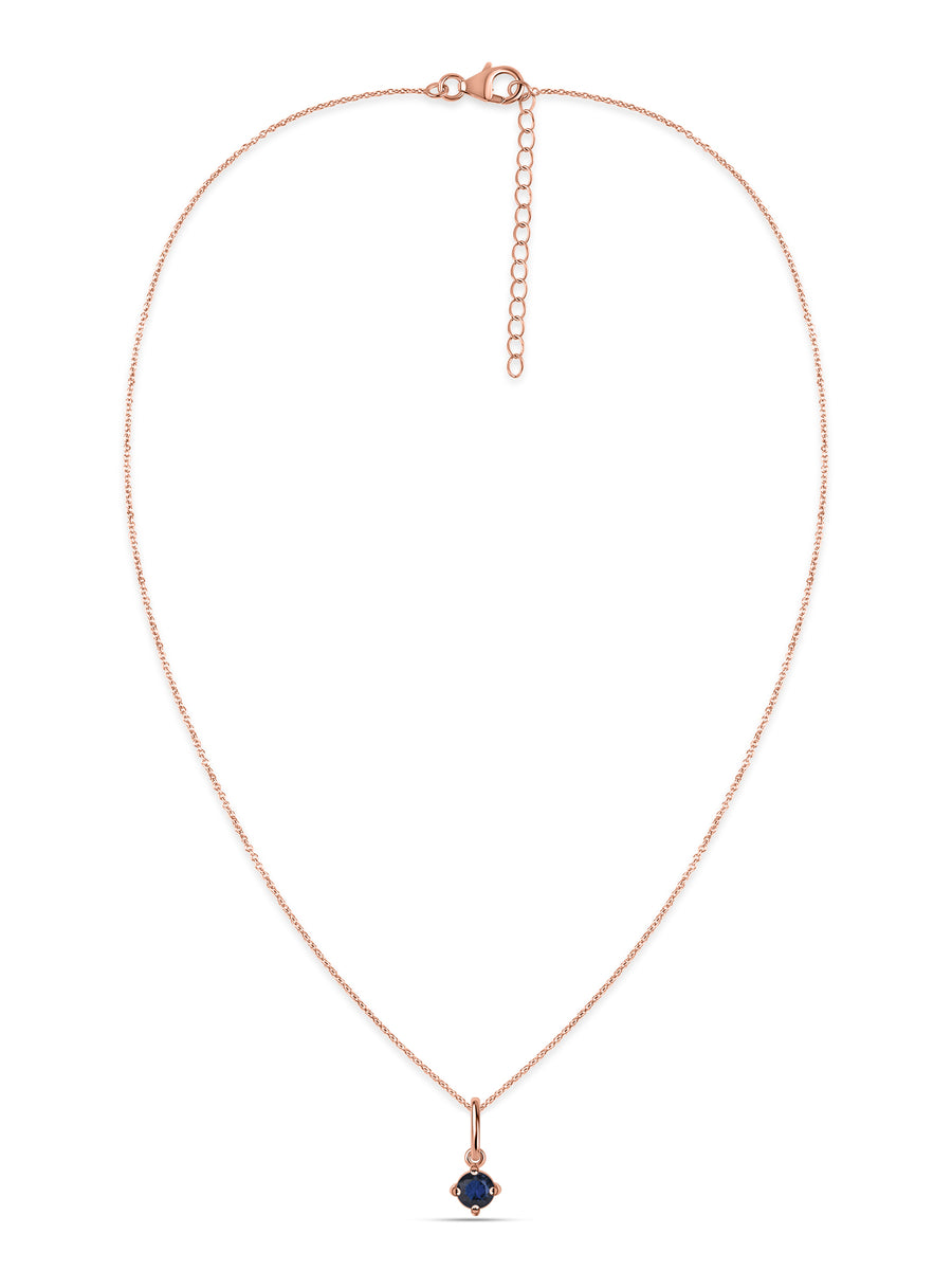 Blue Sapphire Gemstone Gold Pendant With Chain