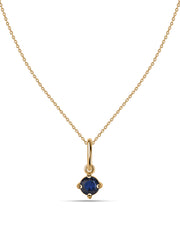 Blue Sapphire Gemstone Gold Pendant With Chain