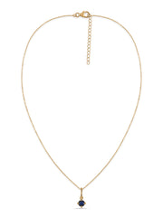 Blue Sapphire Gemstone Gold Pendant With Chain