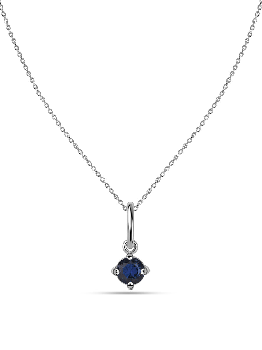 Blue Sapphire Gemstone Gold Pendant With Chain
