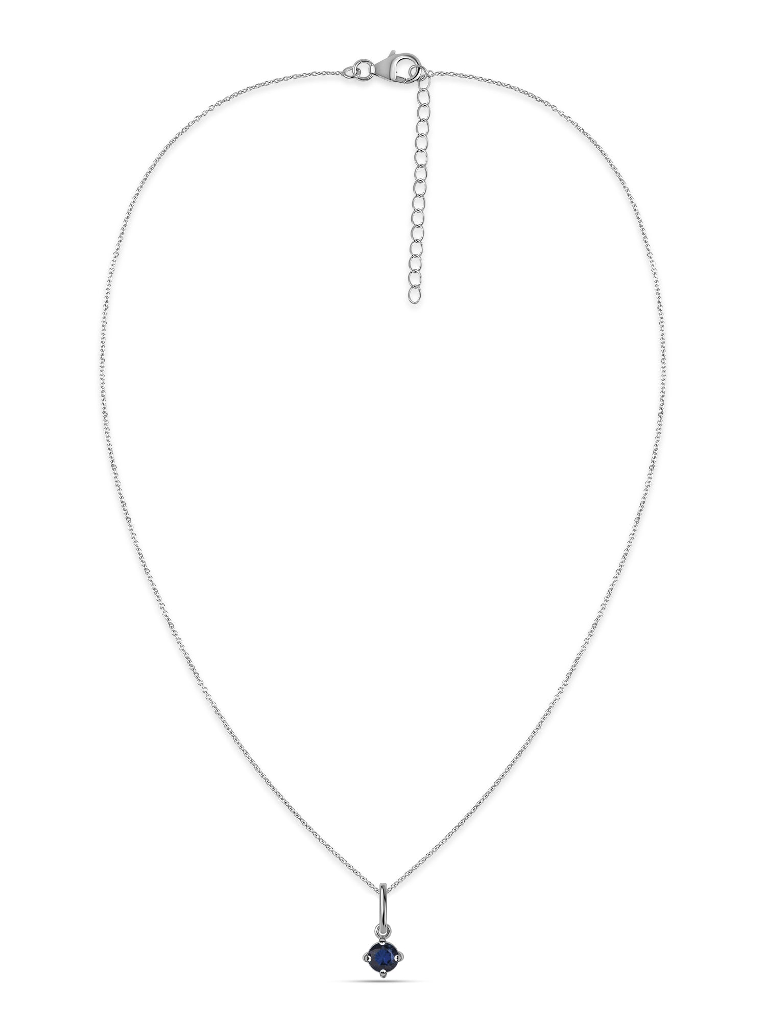 Blue Sapphire Gemstone Gold Pendant With Chain